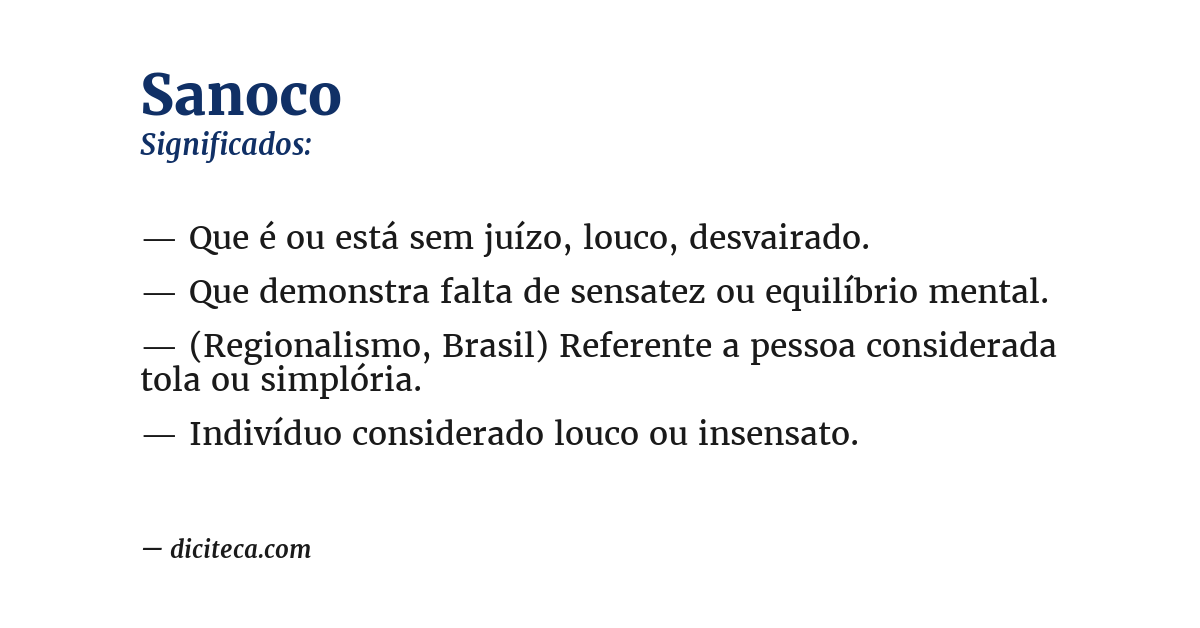 Significado de sanoco