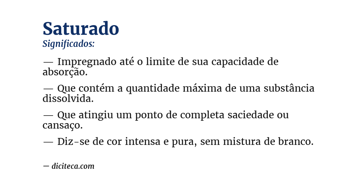 Significado de saturado