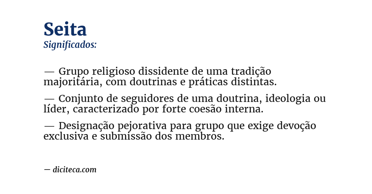 Significado de seita