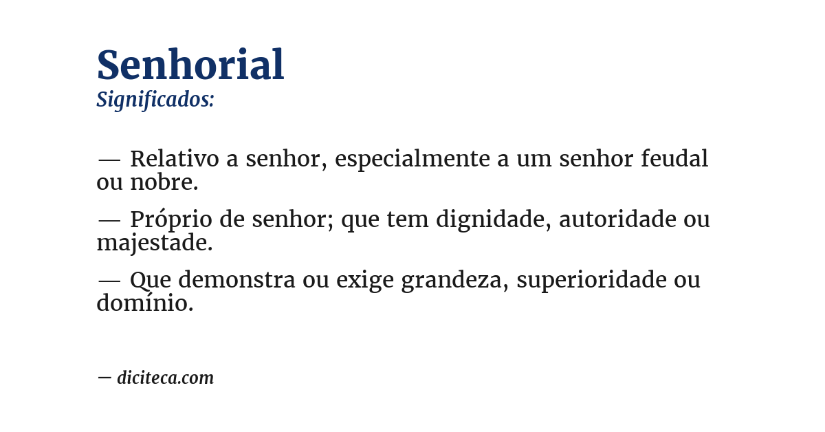 Significado de senhorial