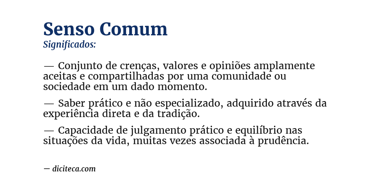 Significado de senso comum