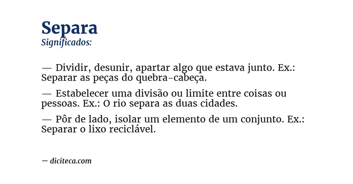 Significado de separa
