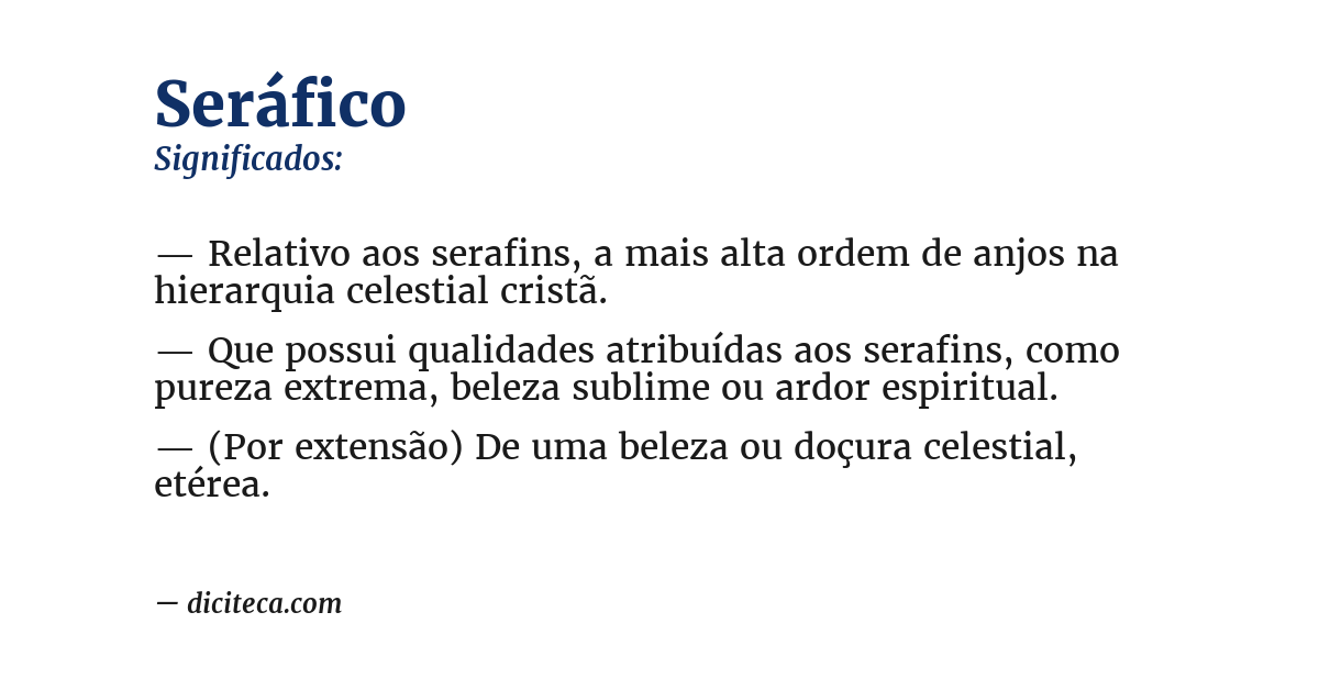Significado de seráfico