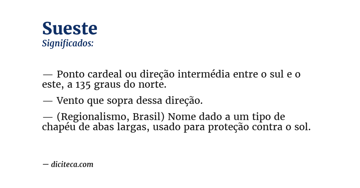 Significado de sueste