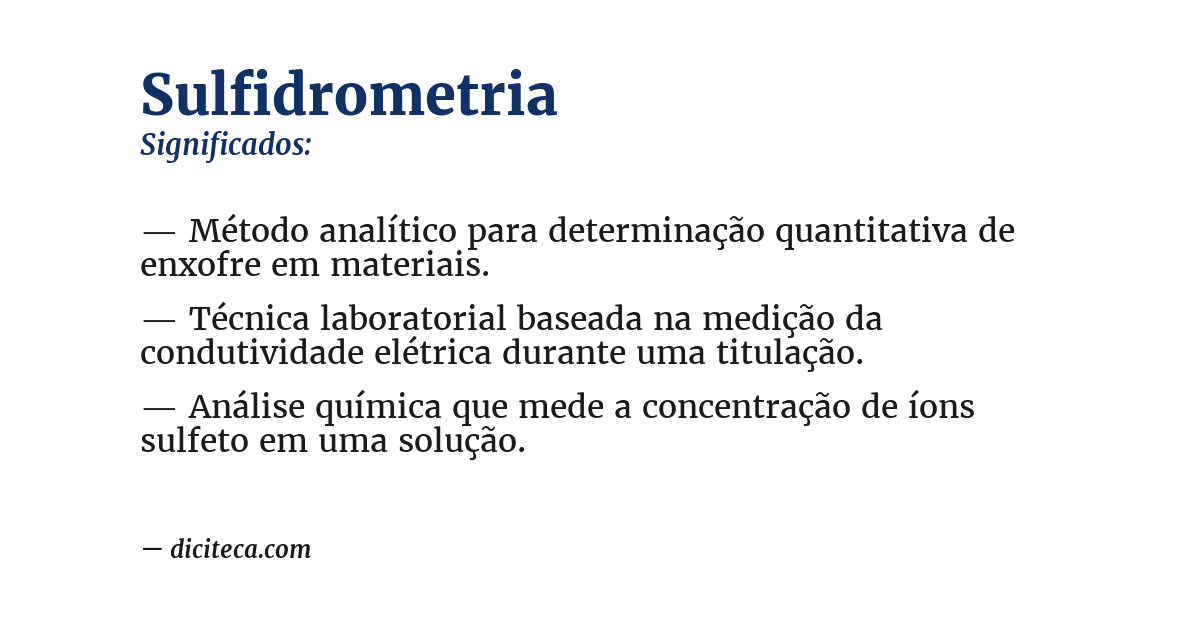 Significado de sulfidrometria