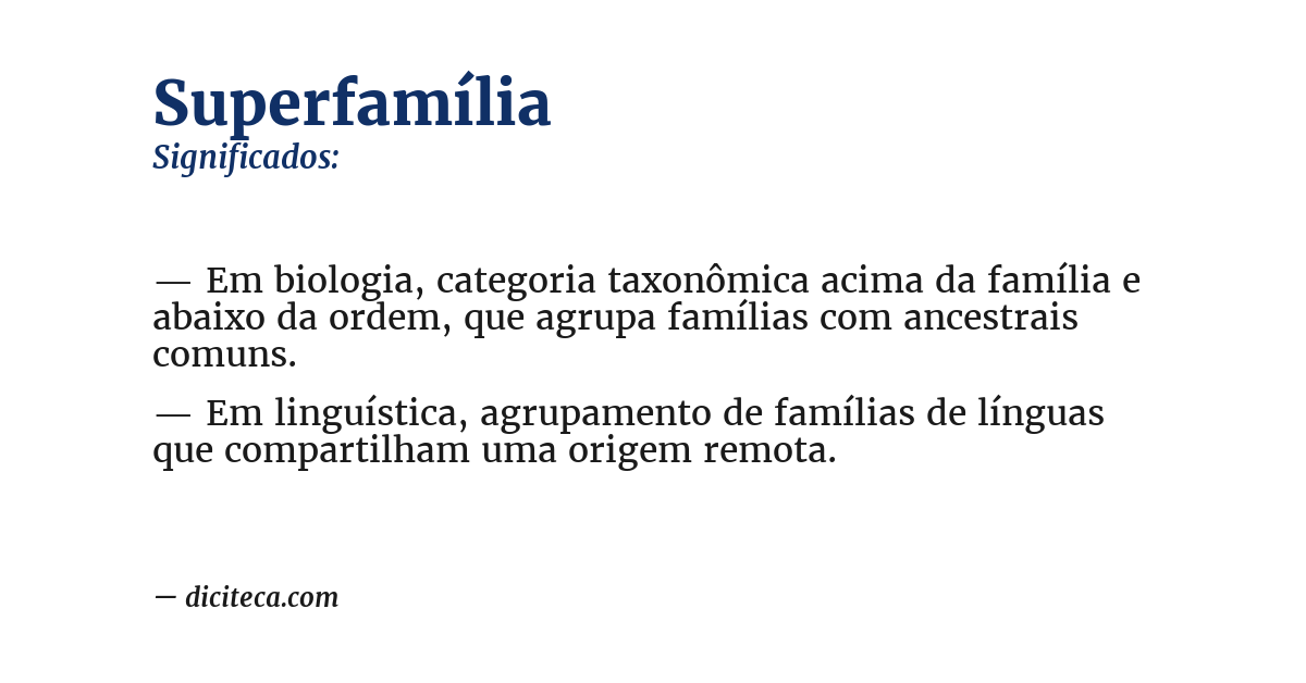 Significado de superfamília
