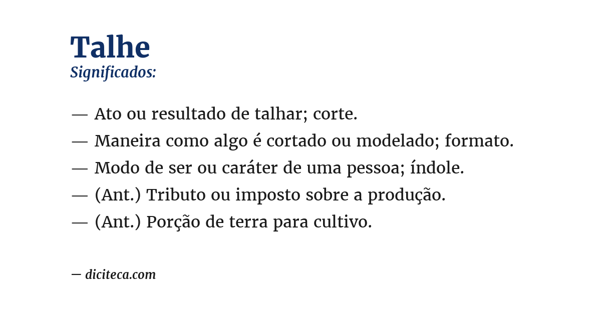 Significado de talhe