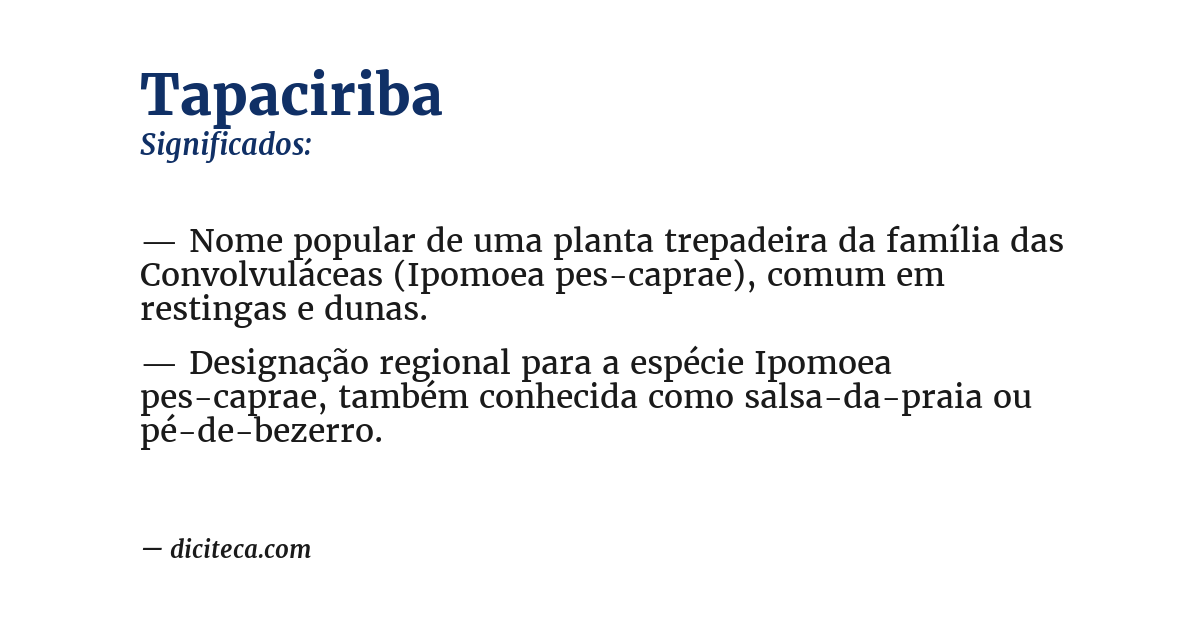 Significado de tapaciriba