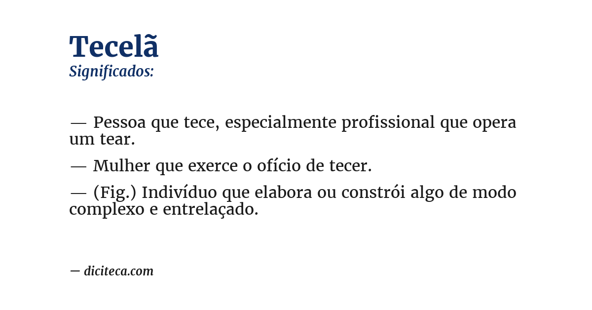 Significado de tecelã