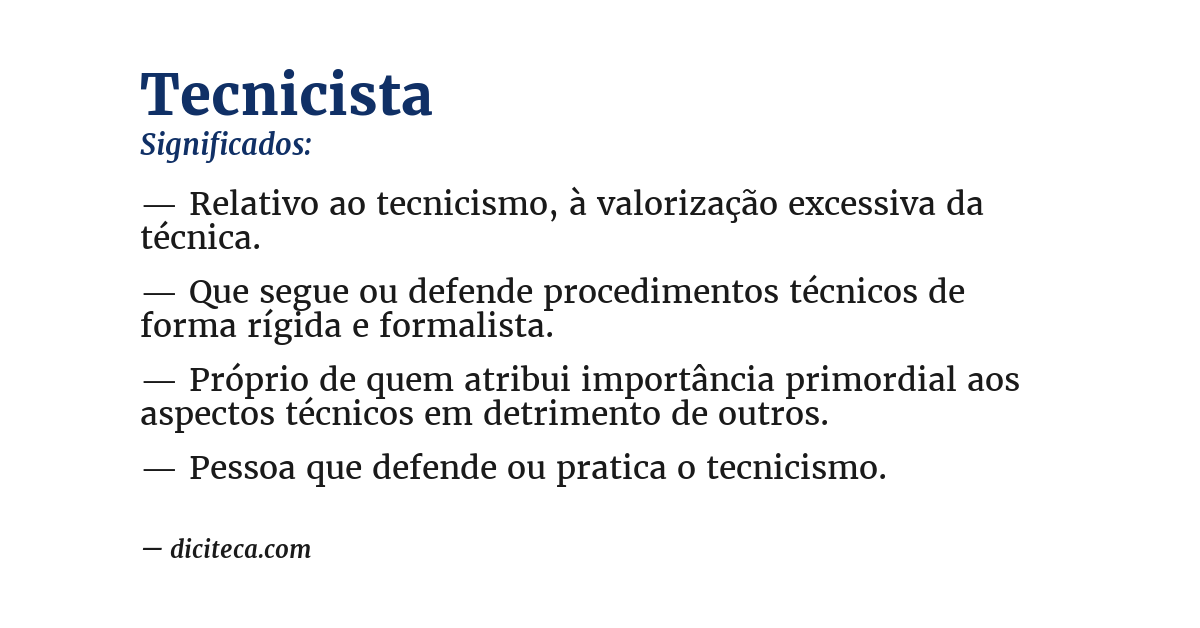 Significado de tecnicista