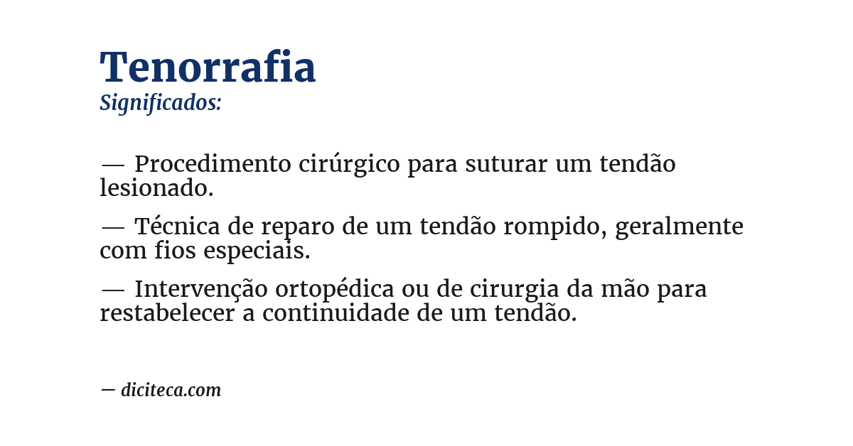Significado de tenorrafia