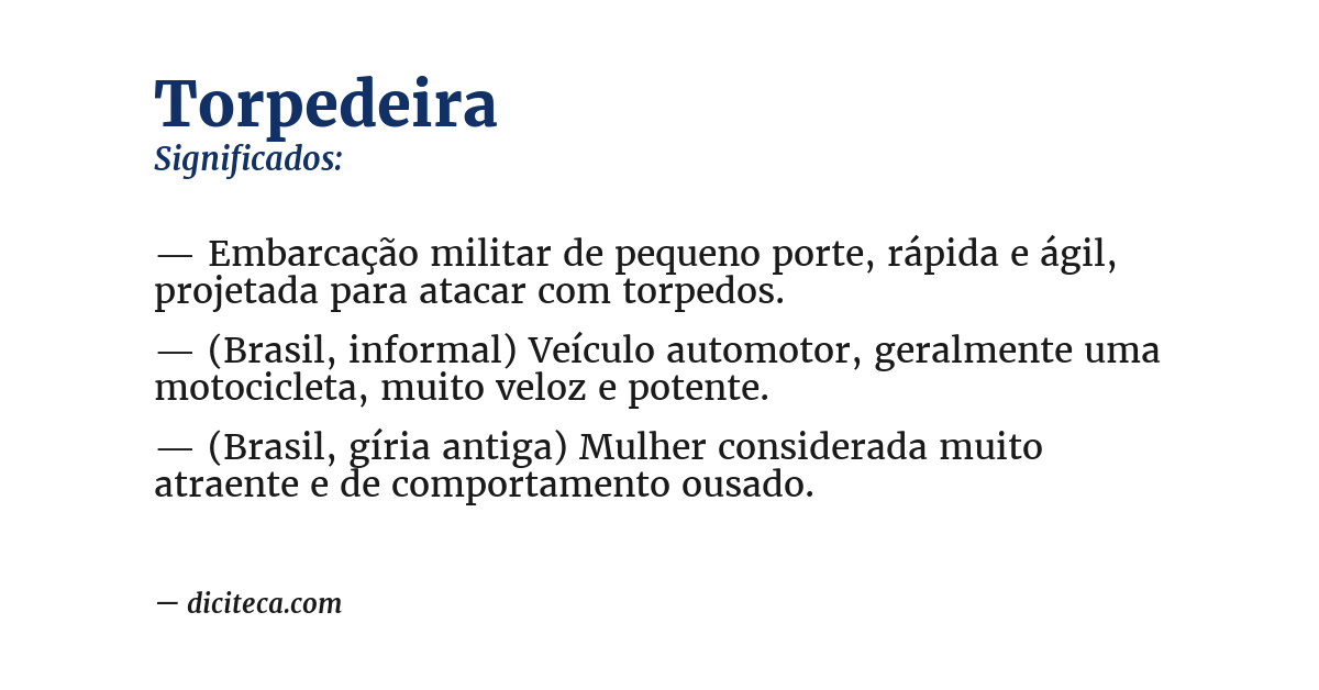 Significado de torpedeira