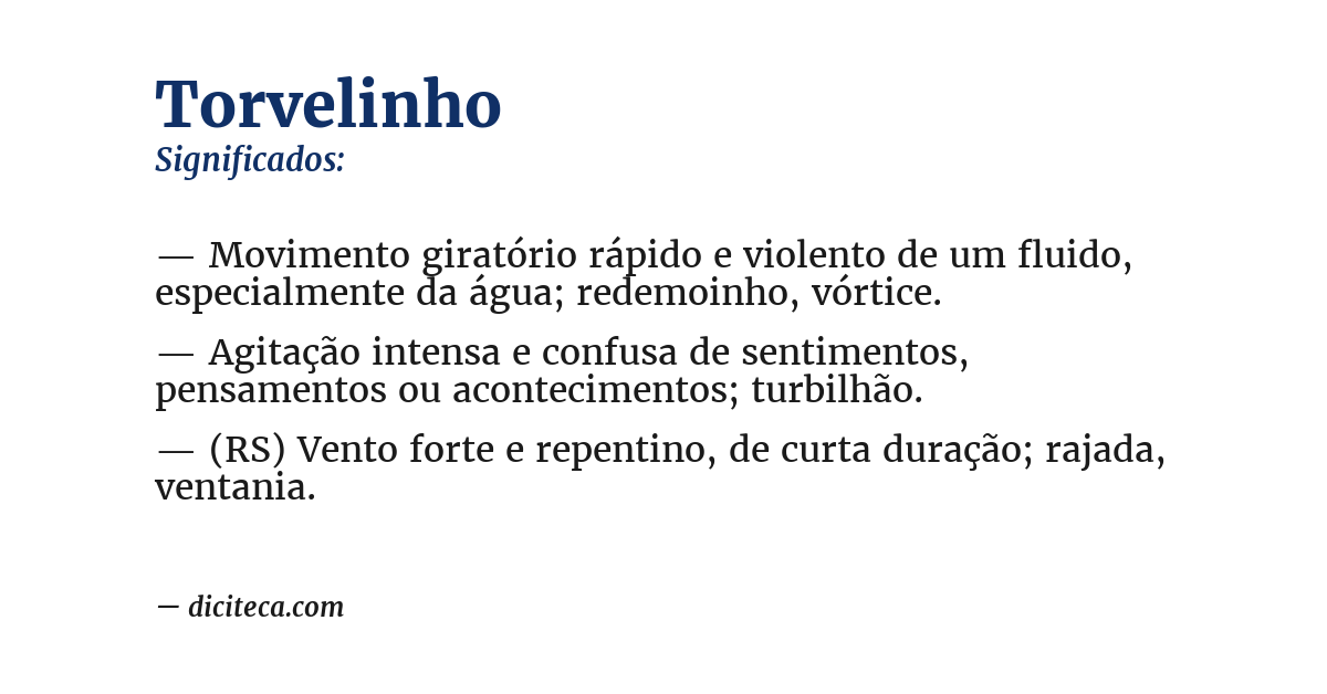 Significado de torvelinho