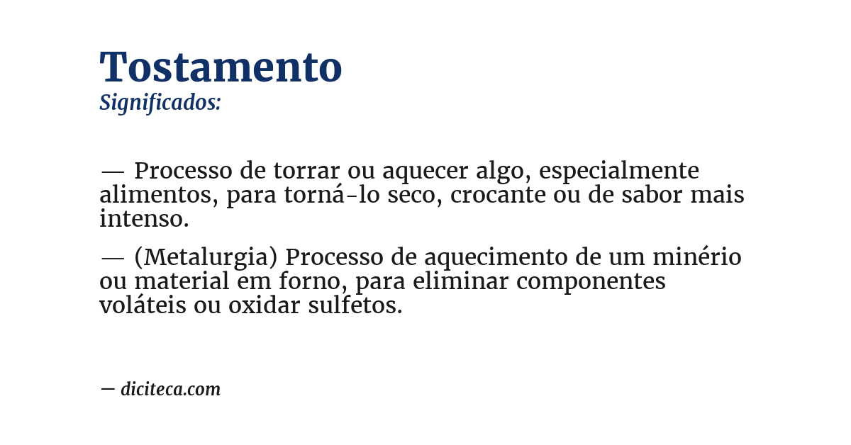Significado de tostamento