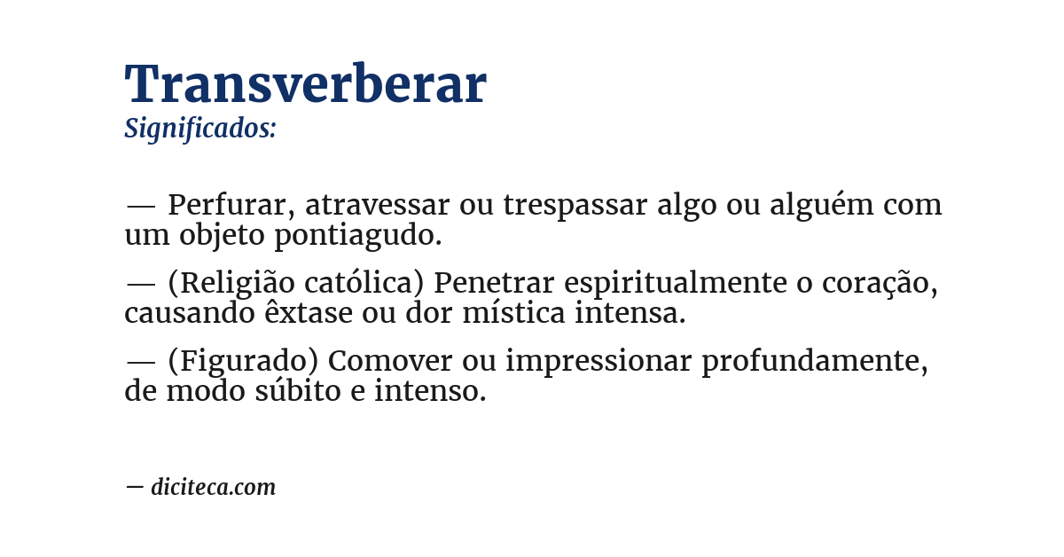 Significado de transverberar