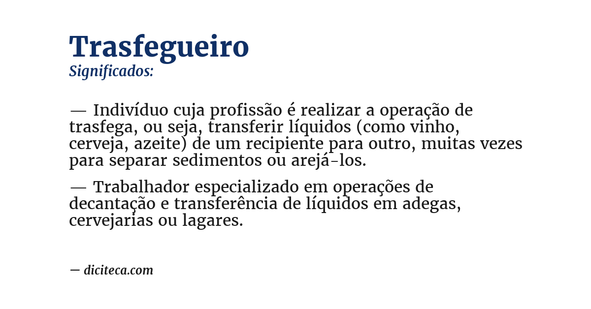 Significado de trasfegueiro