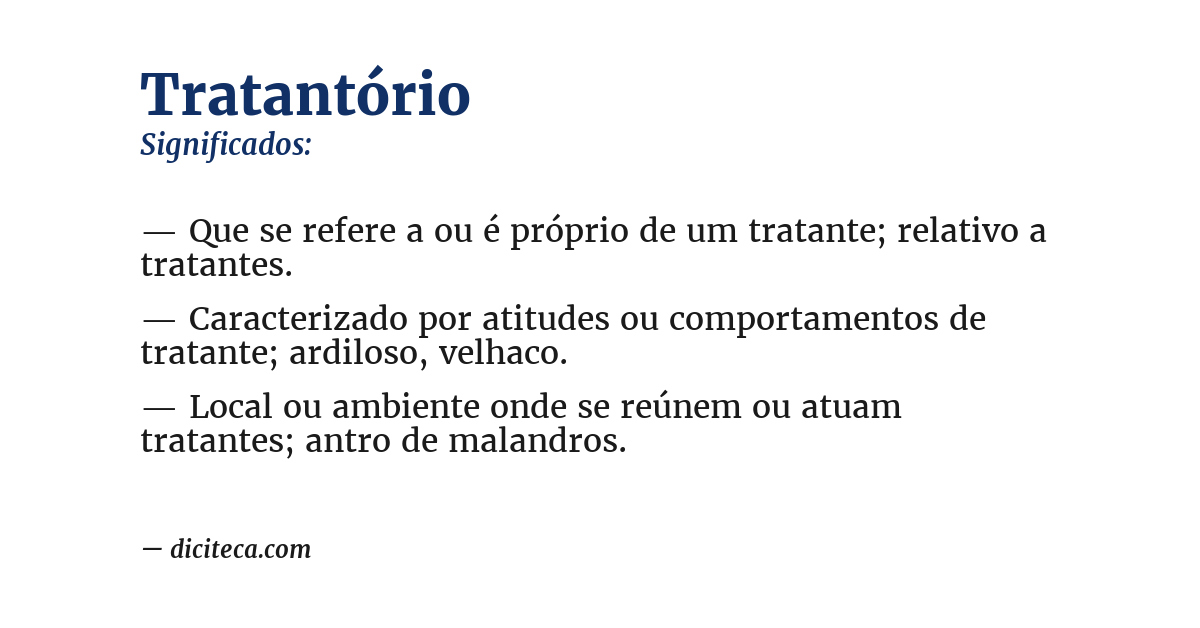 Significado de tratantório