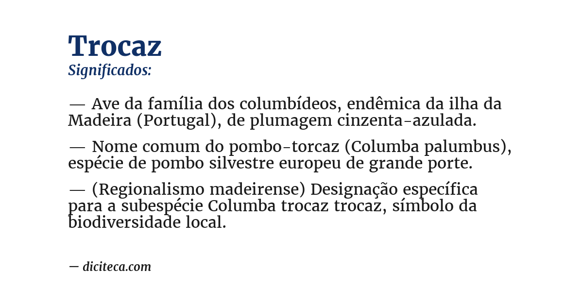 Significado de trocaz