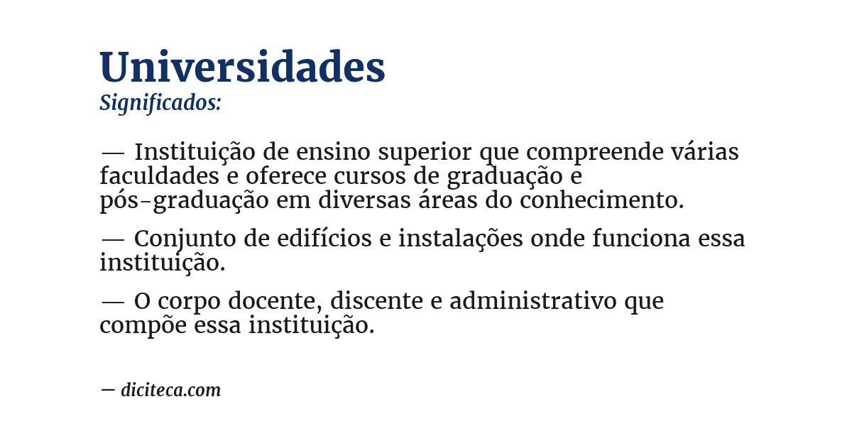 Significado de universidades
