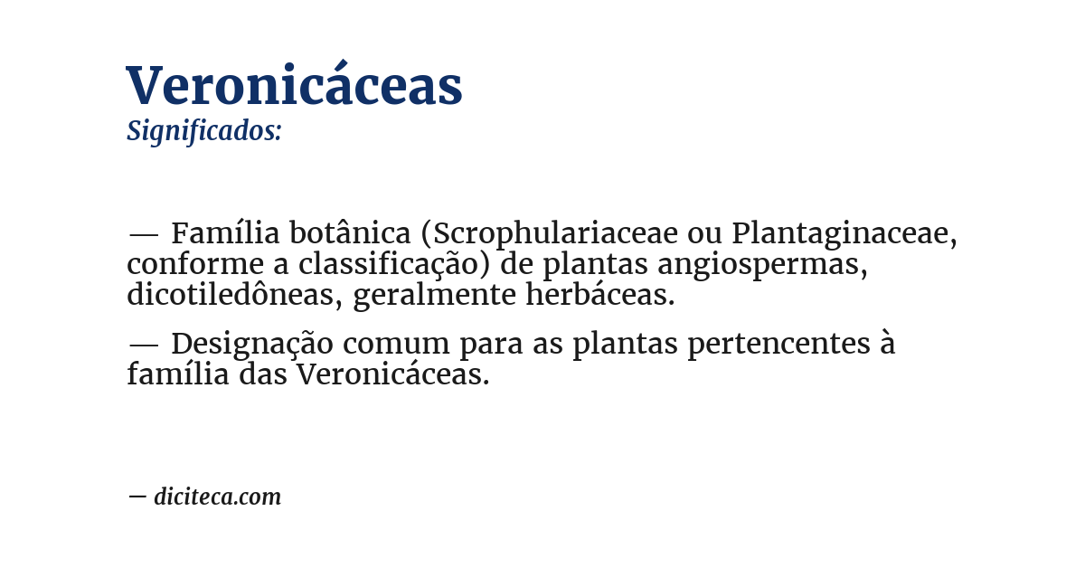 Significado de veronicáceas