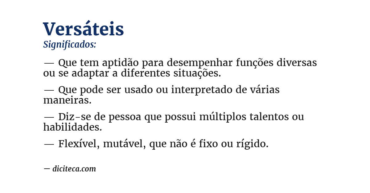 Significado de versáteis