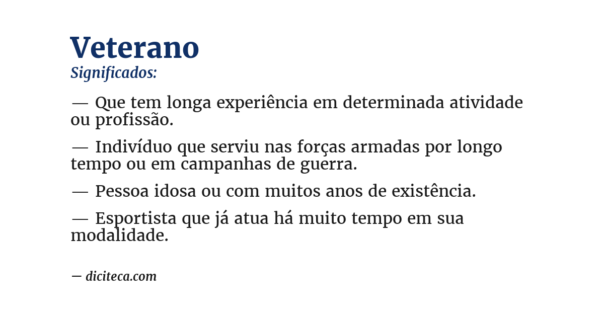 Significado de veterano
