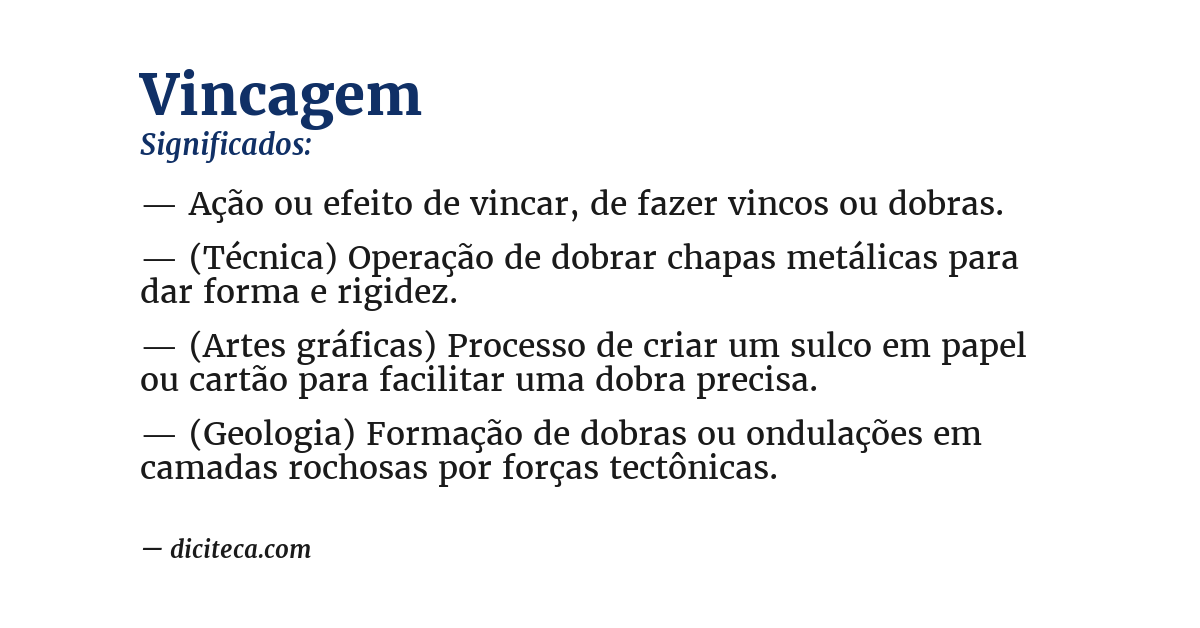Significado de vincagem
