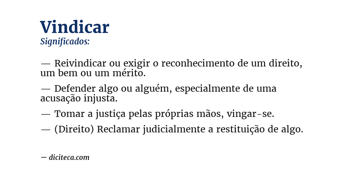Significado de vindicar