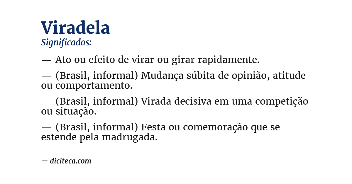 Significado de viradela