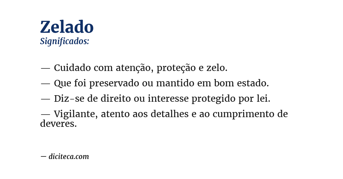Significado de zelado