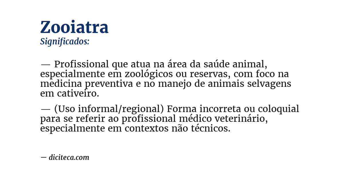Significado de zooiatra