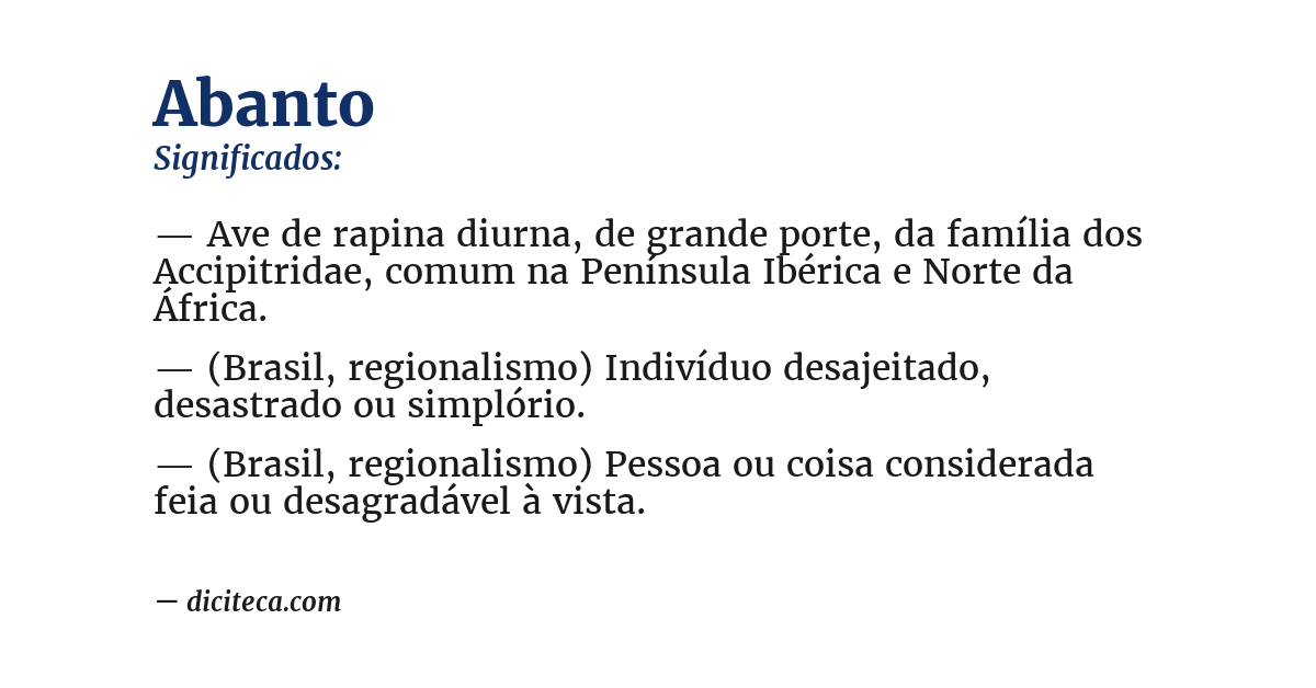 Significado de abanto