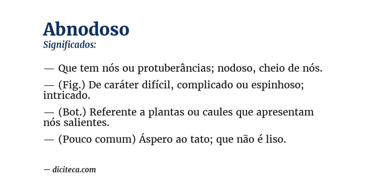 Significado de abnodoso
