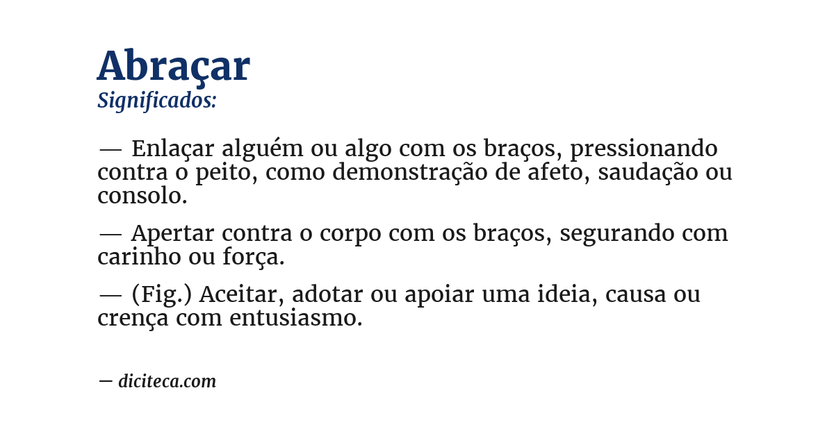 Significado de abraçar