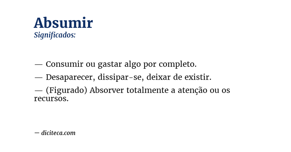 Significado de absumir