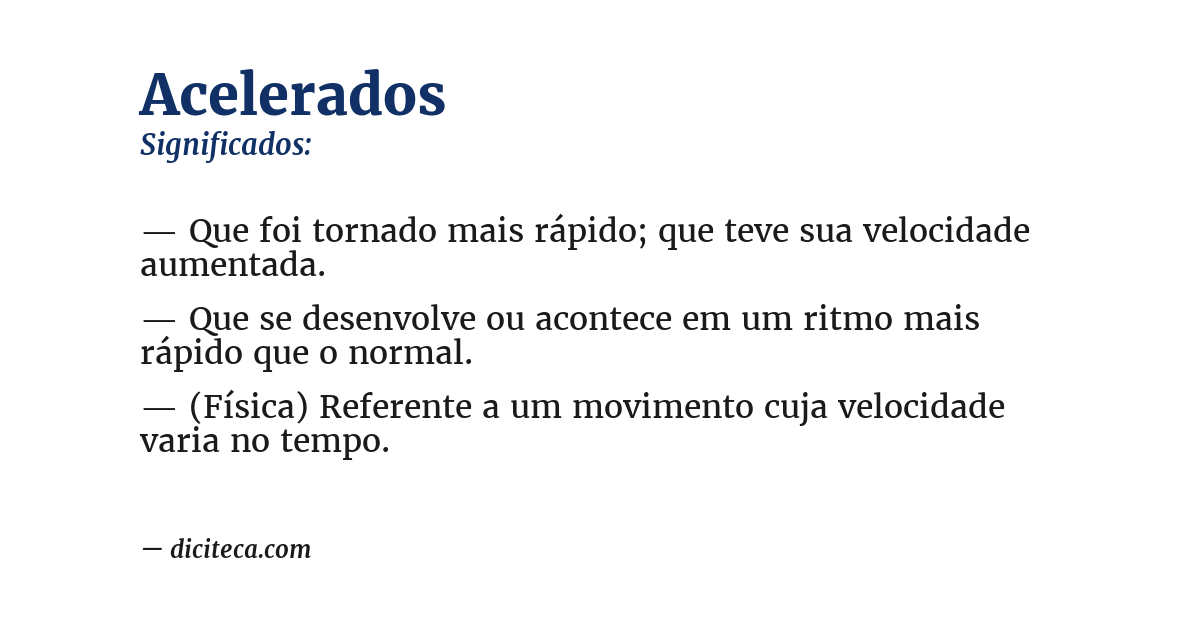 Significado de acelerados