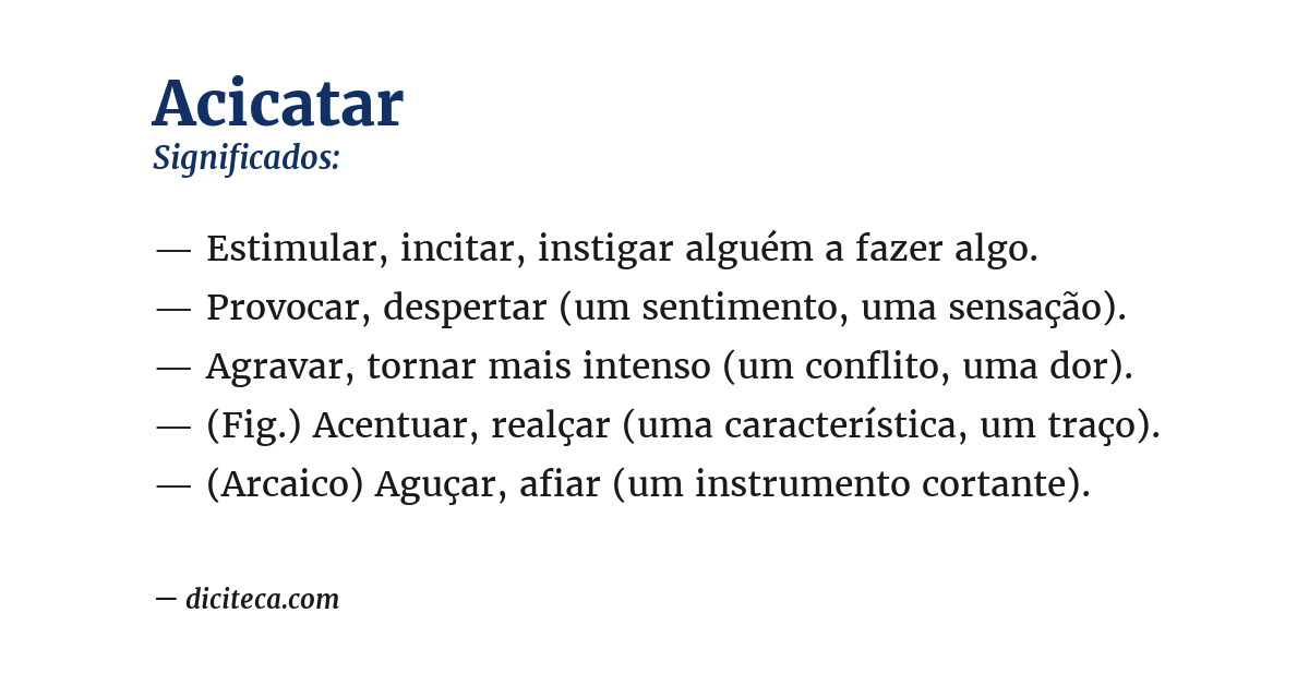Significado de acicatar