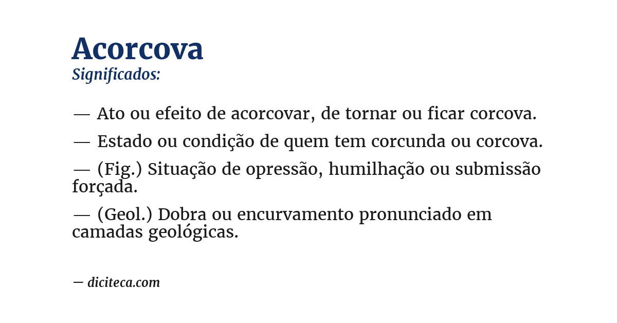 Significado de acorcova