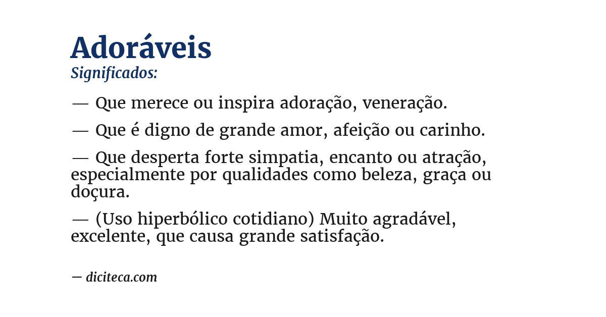 Significado de adoráveis