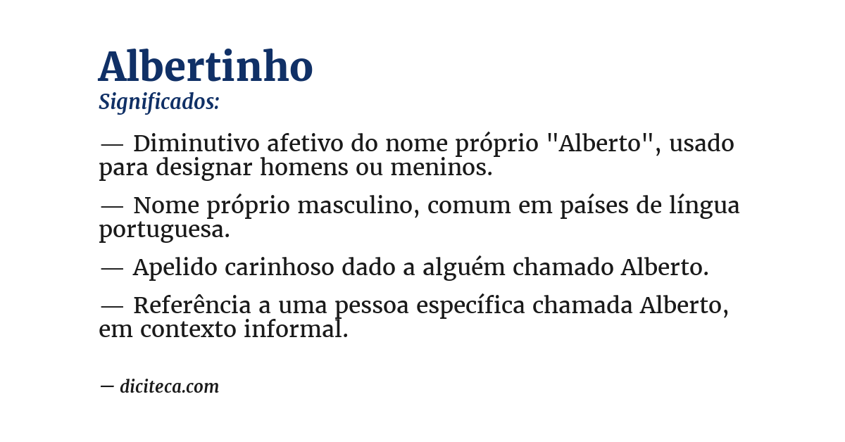 Significado de albertinho