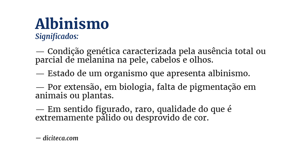 Significado de albinismo
