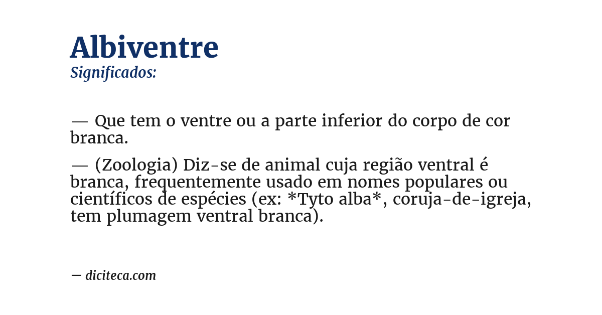 Significado de albiventre