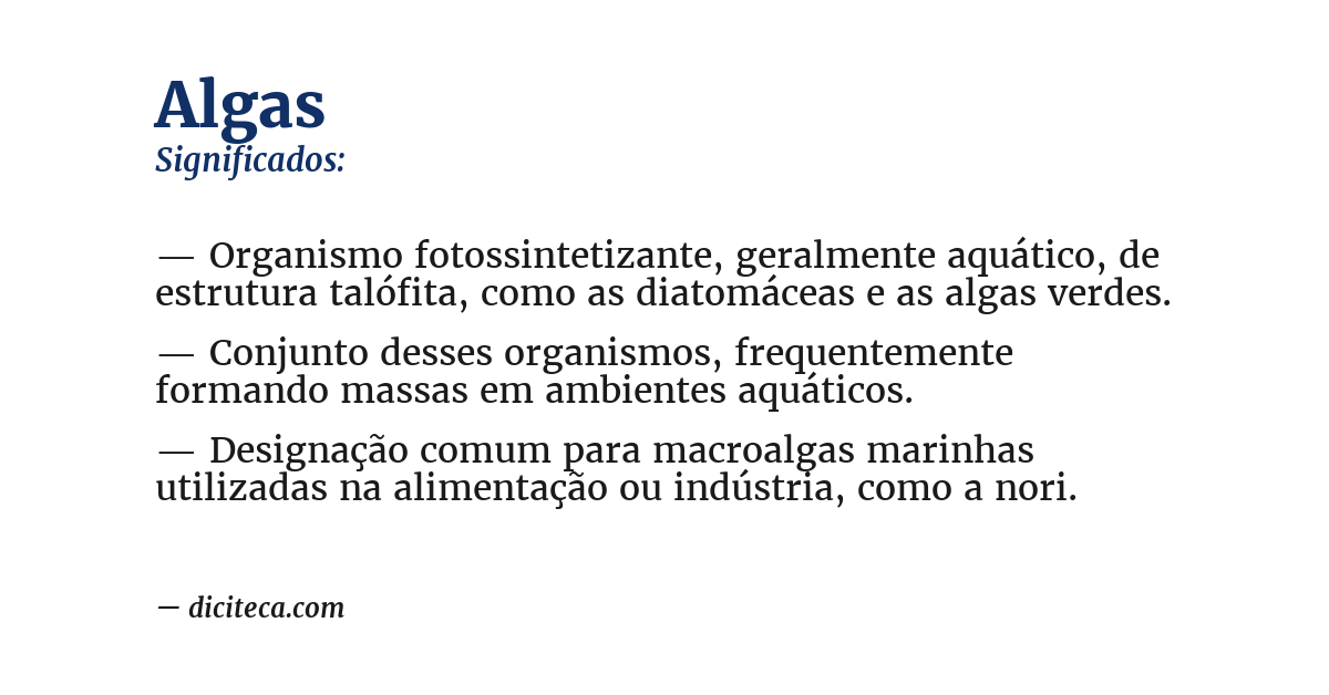 Significado de algas