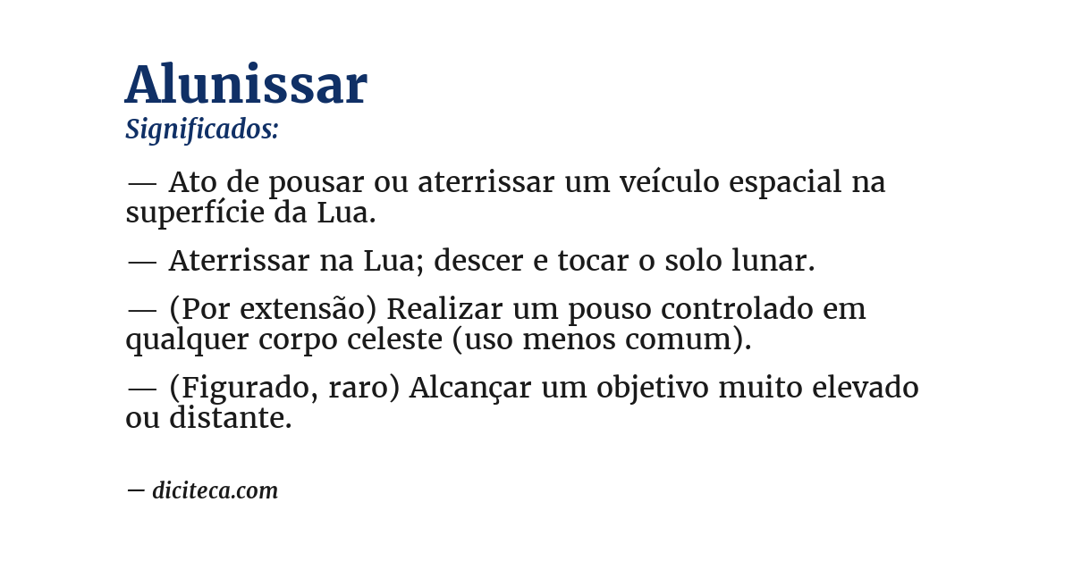 Significado de alunissar
