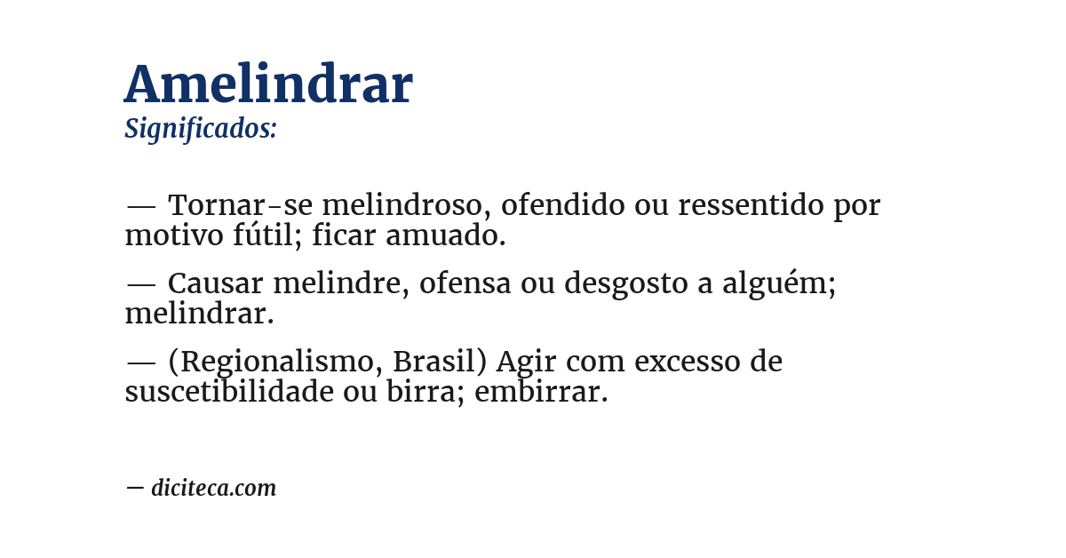 Significado de amelindrar