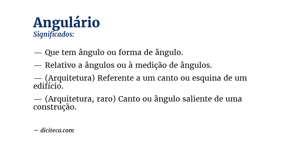 Significado de angulário