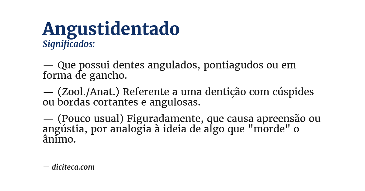 Significado de angustidentado
