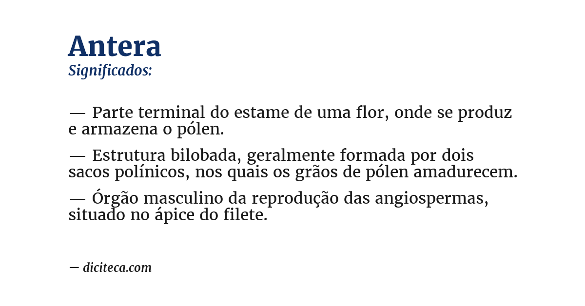 Significado de antera