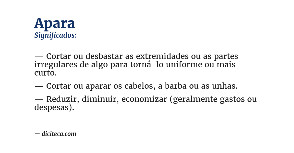 Significado de apara