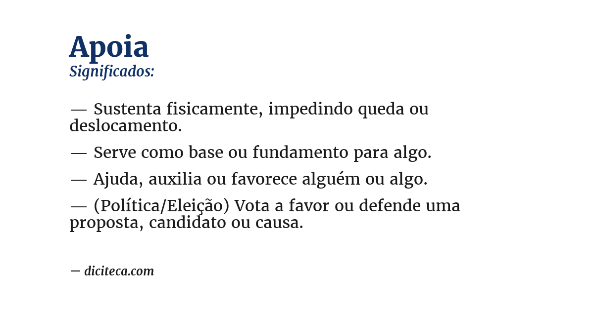 Significado de apoia